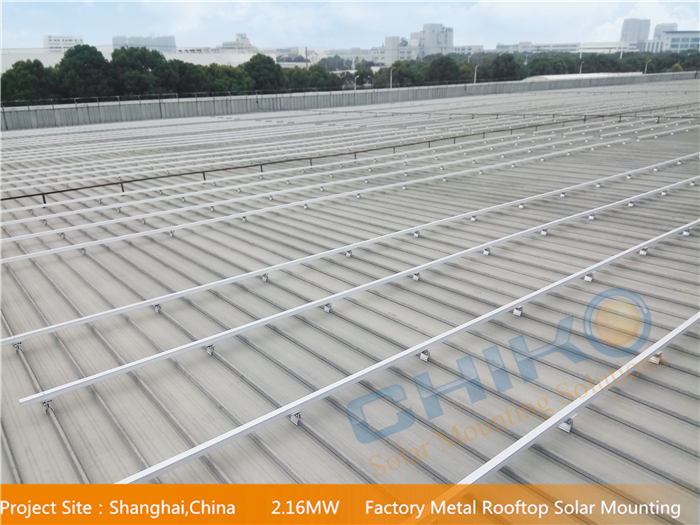 CHIKO Solar 2.16MW Factory Roof Project - The Metal roof solar mounting system with clamps