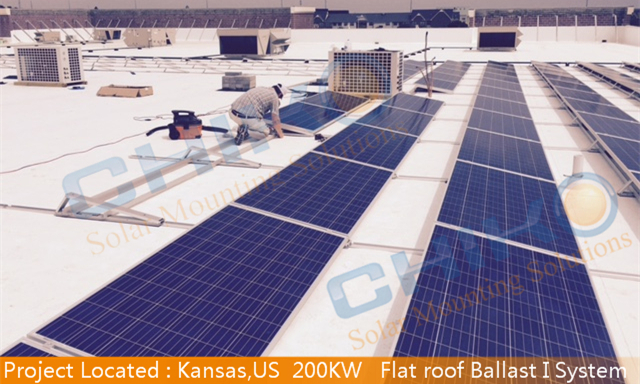 US 200KW Flat Roof Solar Mounting System Ballast I Series