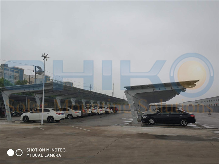 China 103KW Carport Project - CHIKO Steel T-carport Solar Mounting System China 103KW Carport Project - CHIKO Steel T-carport Solar Mounting System