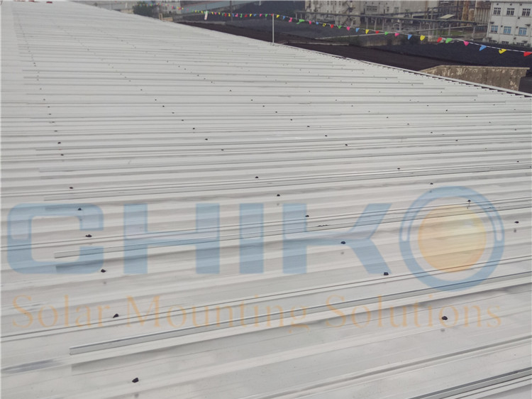 China 5.6MW Metal Roof Project - CHIKO #22 Raiing Solar Mounting System