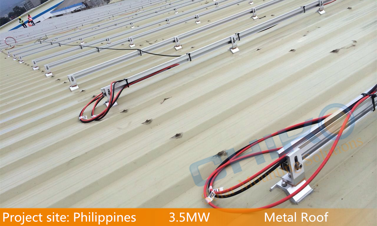 Philippine 3.5MW Metal Roof Project - CHIKO Metal Roof solar mounting bracket