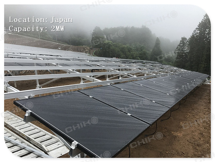 Japan 2MW Ground Solar Mounting System Project-CHIKO T2VC Series