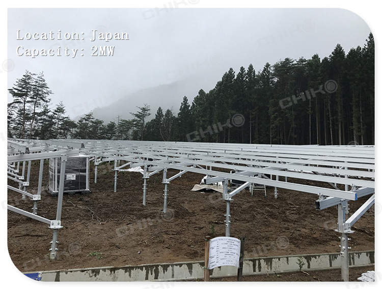 Japan 2MW Ground Solar Mounting System Project-CHIKO T2VC Series