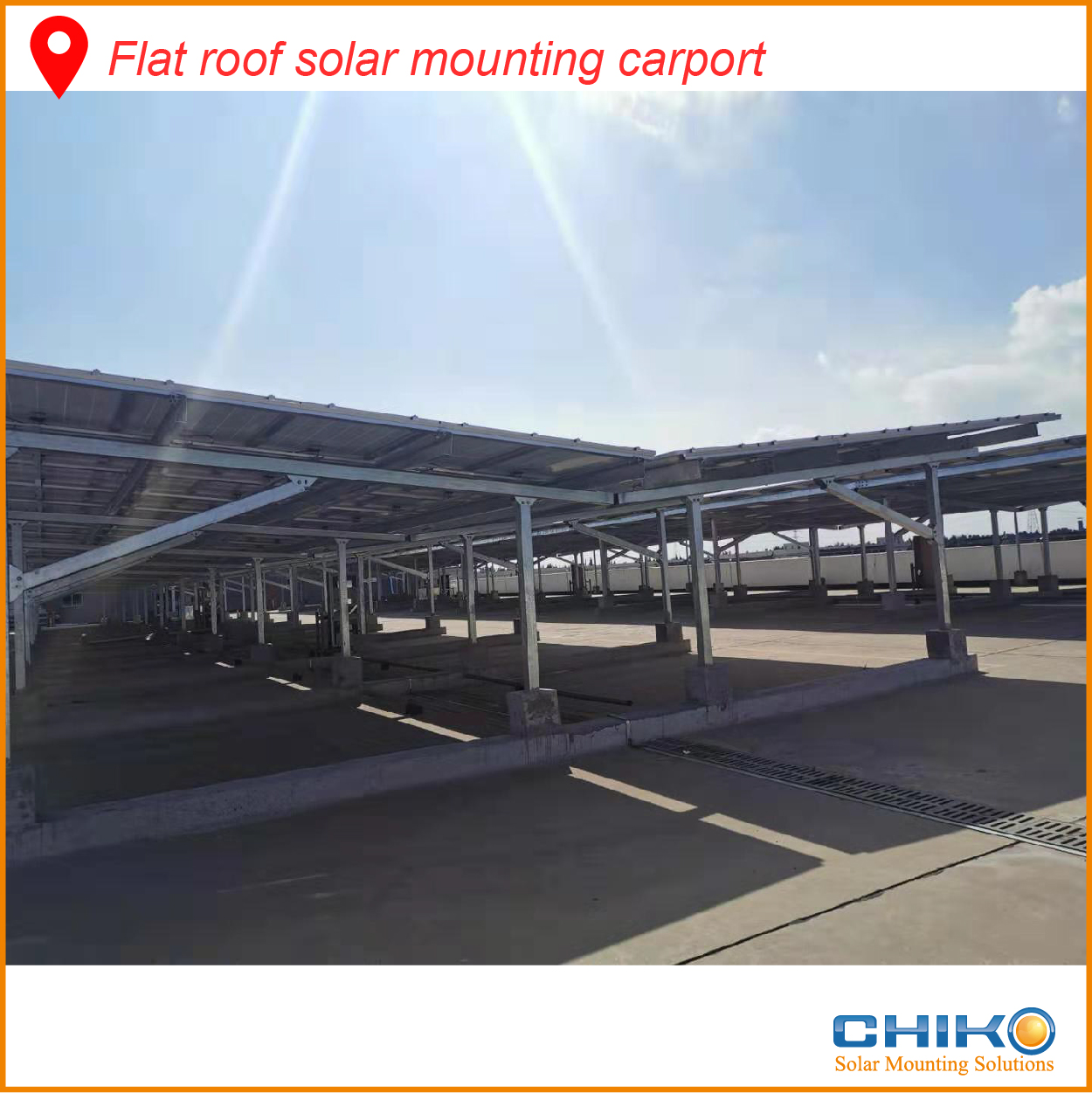 How do commercial flat roofs utilize solar mounting systems?