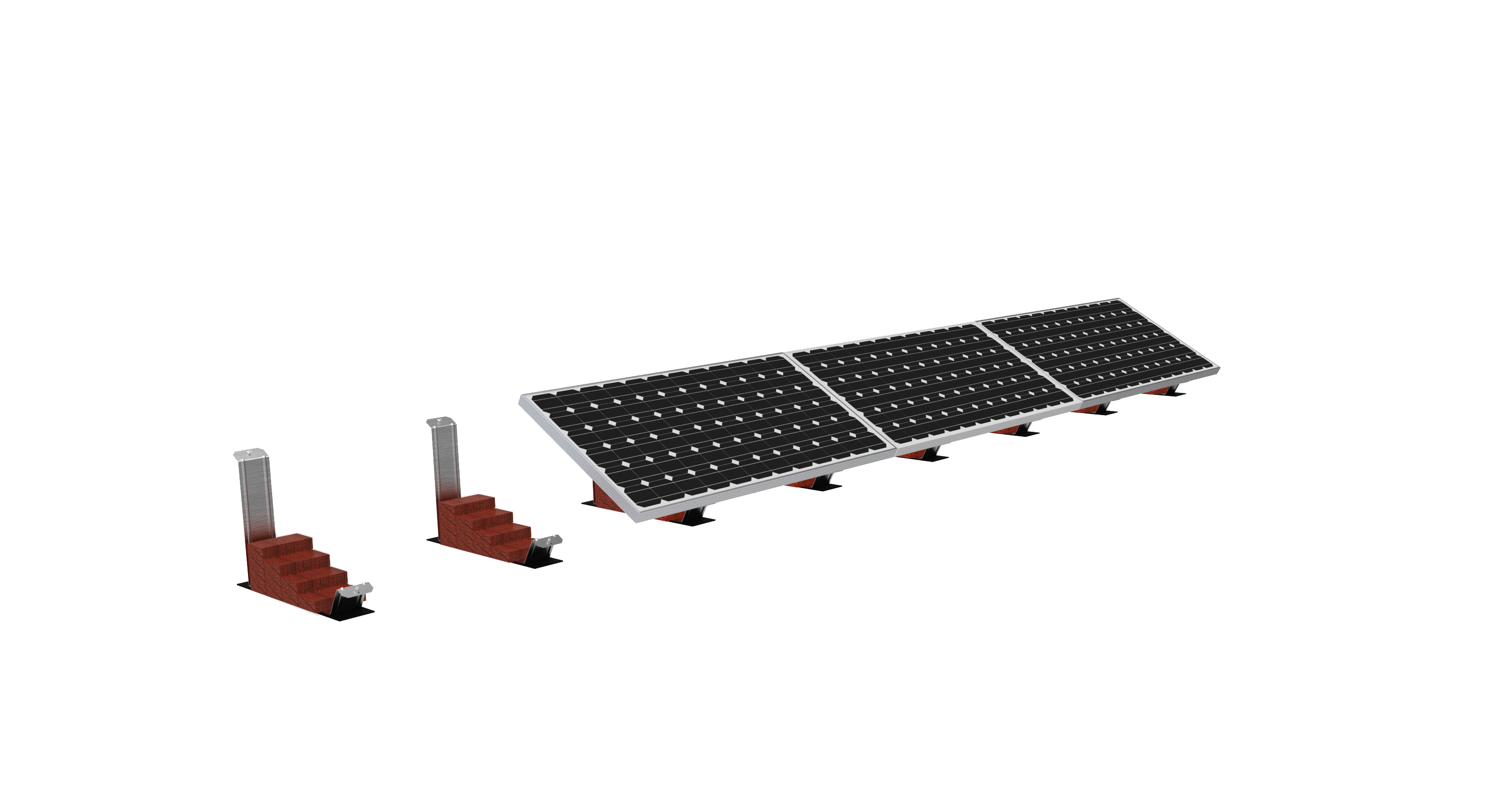 Do you know the installation method of such flat roof photovoltaic brackets?