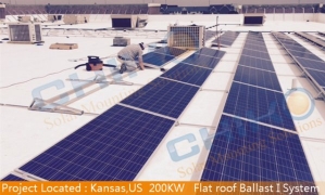 US 200KW Flat Roof Solar Mounting System Ballast I Series