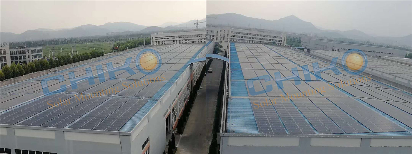 China 10 MW Metal roof Solar mounting bracket Project from CHIKO ——Winner in the typhoon "Mangkhut" Challenge