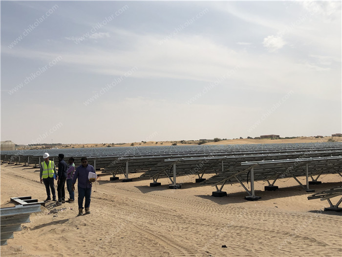 CHIKO Thin Film Module Ground Solar Mounting System, UAE 2.7MW Project.