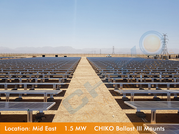 Middle East 1.5MW Project,Ballast Solar Mounting System Application In