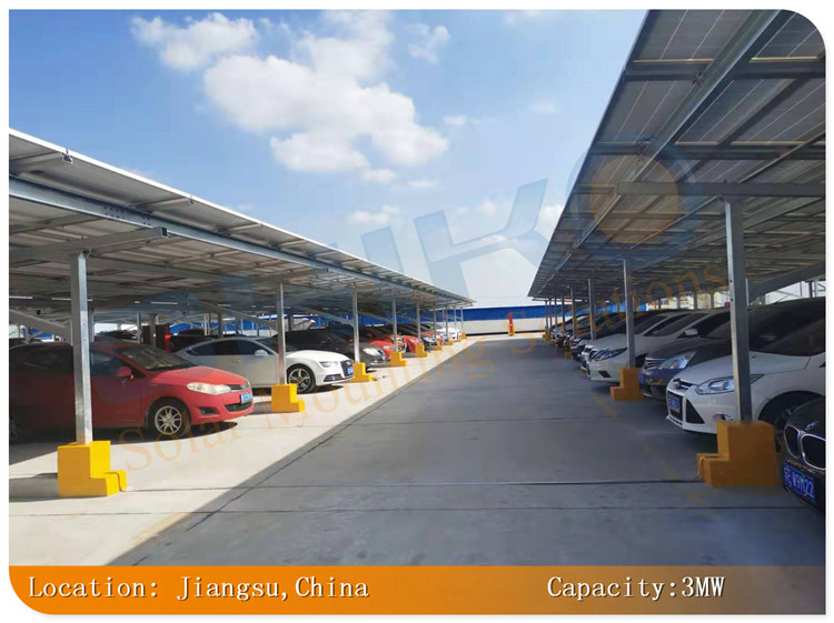 China 3MW Carport Project-CHIKO Aluminum Carport Solar mounting system