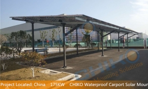 China 173 KW Carport Project- CHIKO Waterproof Carport Solar Mounting System 