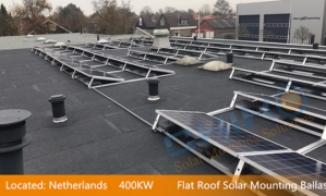 Flat roof solar mounting ballast series, CHIKO solar Netherlands 400KW photovoltaic project
