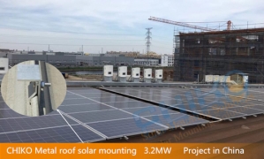 CHIKO solar 3.2MW metal roof pv solar mounting project in China