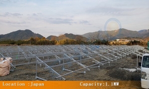 1.1MW Ground Project in Japan-＂Charm＂ of CHIKO Solar T2VC Ground Solar Mounting System
